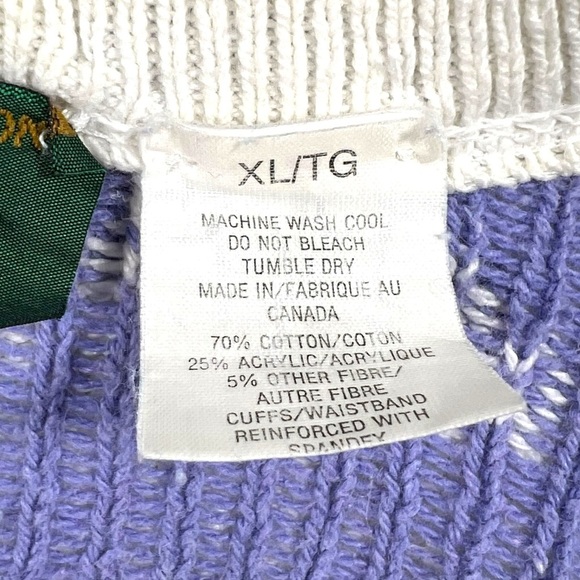 Vintage 90s Northern Reflections Pink Purple Duck Lake Nature Scene Cardigan XL - Picture 5 of 12